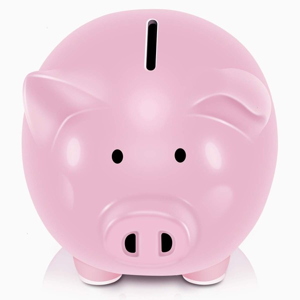 Koicaxy Piggy Bank, Child to Cherish Ceramic Pig Piggy Banks Money Bank Coin Bank for Boys Kids Girls (Pink)