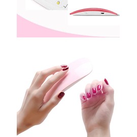 Mini Nail Lamp,Portable Usb Nail Polish Dryer Lamp for Nail Gel Nail Polish Nail Art Manicure with 2 Modes(60s or 120s), Professional Nail Art Tool Accessory(Pink)