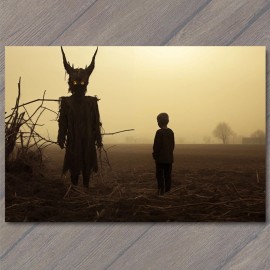 FLATCARD Field Devil Kid Weird Creepy Vibe Cult Strange Unusual Scary Vulnerable