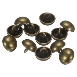 HARFINGTON 12pcs Half-Domed Metal Sewing Buttons, 11.5mm / 7/16" Half Round Mushroom Pearl Cap Metal Buttons with Shank for Blazer Suit, Coat, Jacket Cloth Garment Decoration, Bronze