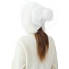 LA CARRIE Women's Faux Fur Hat with 3 Pom Pom