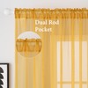 MIULEE 2 Panels Solid Color Gold Sheer Fall Window Curtains