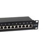 Equip 326623 12-Port Cat.6A Shielded Patch Panel, 10", Black