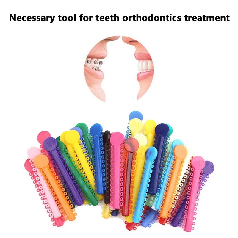 Chargenyang 1040pcs Orthodontic Ligature Ties Multi-Color Orthodontic Elastomeric O-Rings Braces