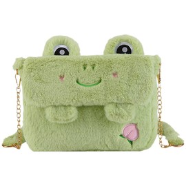 SHERCHPRY Frog Crossbody Bag Cute Shoulder Bag Plush Shoulder Bag Fluffy Crossbody Bag for Women