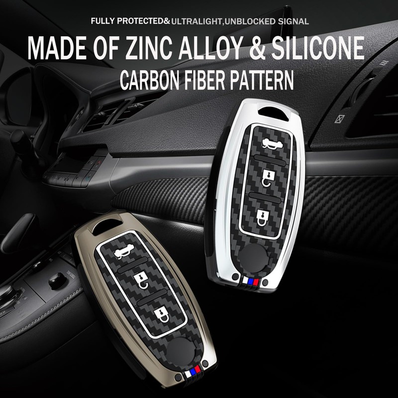 ontto 3-Button Luminous Key Shell Fit for Nissan Key Fob