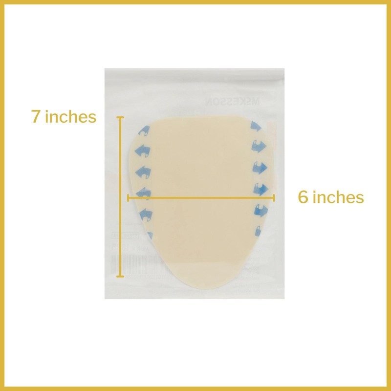 McKesson Hydrocolloid Dressing, Sterile, Sacral, Thin, 6 in x 7