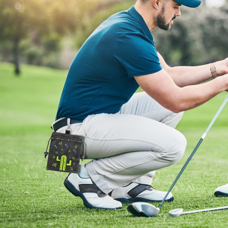 Golf Valuables Pouch - Drawstring Golf Storage Pouch - Portable