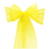 Organza Chair Sashes Wider Fuller Cover Party Decoration (Yellow, 10Pcs)