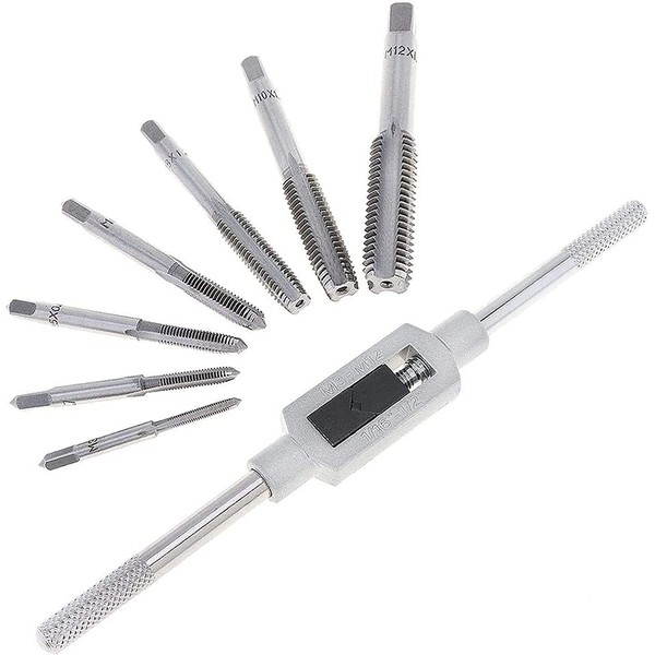 KEWAYO 8pcs Metric Thread Tap Set, Tap Machine Hand Screw