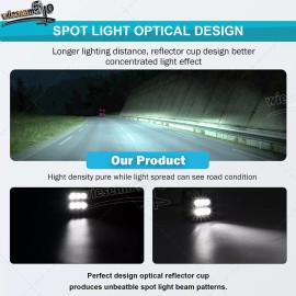 WSAYS Fit 14+ Polaris RZR 900 XP 1000 Dual 24W LED Light Pods Headlight Mount Kit