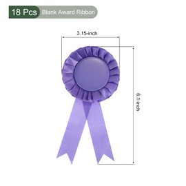 YOKIVE 18 Pcs Blank Award Ribbon, Winner Ribbons with Pin | Recognition Ribbon Great for Home Study Wedding, Competition, Purple