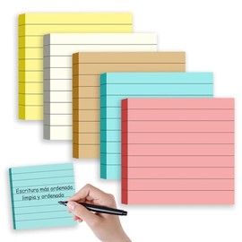 400 Hojas Notas Adhesivas, Notas Adhesivas de Línea Horizontal, Las Líneas Horizontales Ayudan a Escribir con Más Nitidez, Utilizar en el Escritorio, Nevera(7.5 * 7.5cm)
