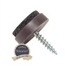 Adsamm Felt Furniture Sliders with Screws, Round, Brown - 16