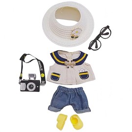 17cm Doll Clothes 6-Piece Set(NO Doll) and A Coat Hanger Set, Fashionable and Cute Accessories (A)