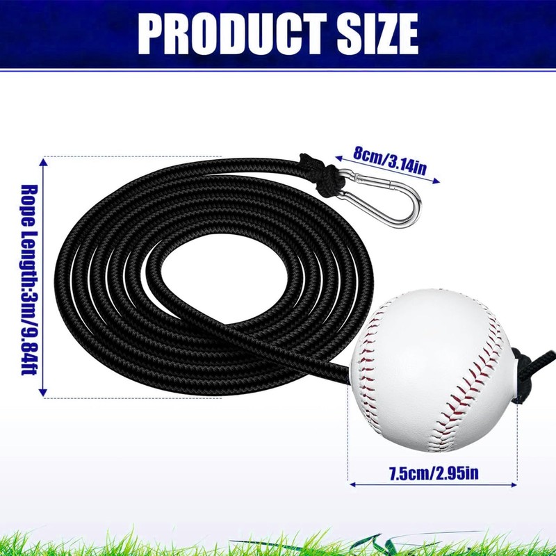 Baseball Batting Trainer, Elastic Rope Batting Training Equipment, Adjustable Practice