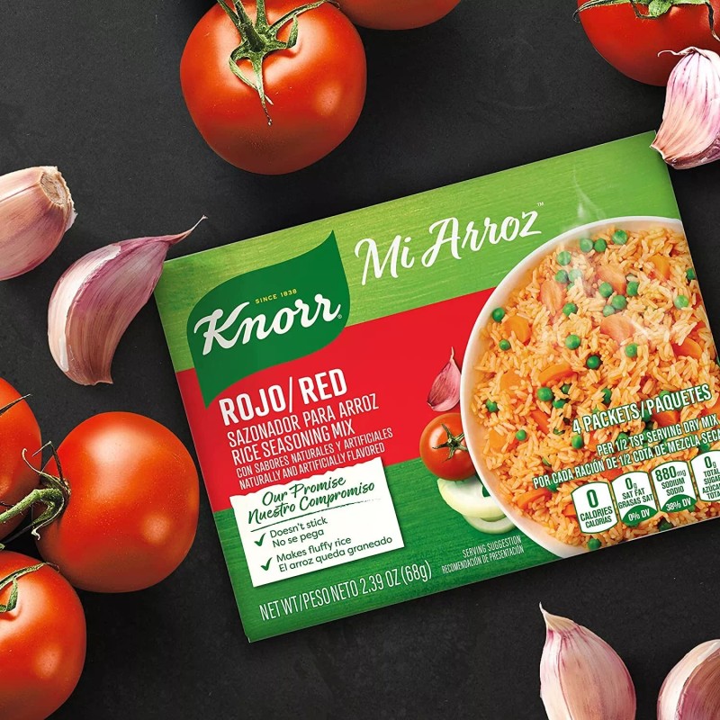 Knorr Mi Arroz Rice Seasoning Mix Rojo/Red 2.39 oz 4