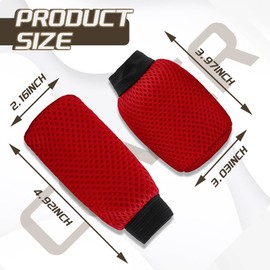 Kutyun 2 PCS Car Gear Shift Knob Cover & Car Handbrake Cover, Anti-Slip Breathable Comfortable Handbrake Gear Shift Protector, Car Interior Accessories Universal for Most Car (Red)