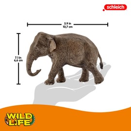 Schleich Wild Life - 3.6" Elephant Toy - Animal Figurine, Animal Toys for Boys and Girls - Realistic Female Gray Elephant - Ages 3+