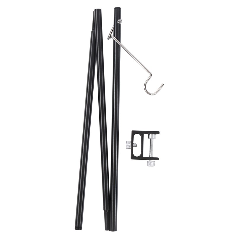 Camping Lantern Stand Aluminum Alloy Foldable Single Hook Lamp Pole