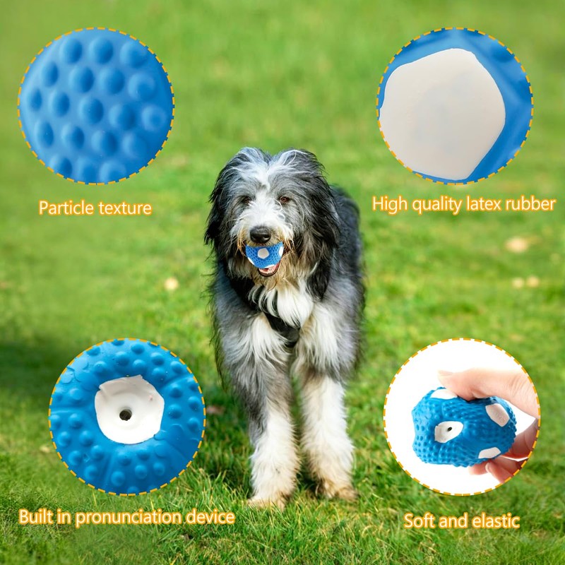 Lotsdonxia 2 Pcs Small Latex Squeaky Dog Ball – Interactive