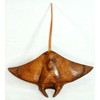 6" Wide Hand Carved Wood Hawaiian Manta Ray