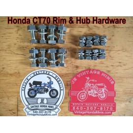 Honda Wheel - OEM Bolts Front & Rear Kit - Rim to Hub - Honda CT70 CT70H Mini Trail
