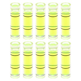 HARFINGTON 10pcs Small Cylindrical Bubble Level Vials 7x26mm PMMA Mini Horizontal Bubble Spirit Level Measuring Layout Tools for RV TV Picture Frame Hanging Tool Leveler