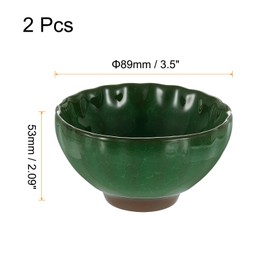 HARFINGTON 2pcs Chinese Ceramic Teacups 4.23oz Traditional Gong Fu Tea Set Ceramic Mate Teacup Japanese No Handle Small Coffee Cup for Mate Tea Coffee Wine Drinks, Green