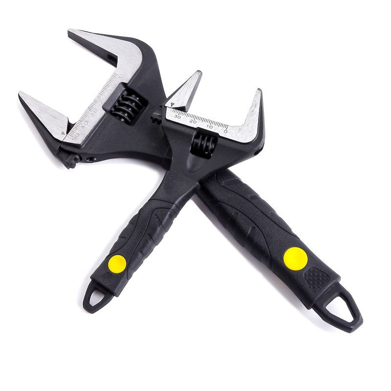 Sharp-tec Adjustable Spanner Set, Wide Jaw Opening Adjustable Wrench, Heavy-Duty