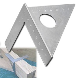 Injury Gauge Ruler DIY Carpentry Tool Right Angle Vertical Parallel L Shape Ruler Stainless Steel (Silver)