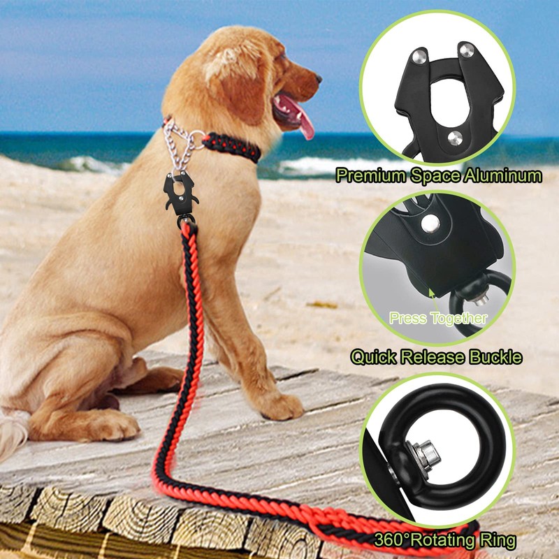 UFURMATE Frog Clip, Space Aluminum Locking Dog Leash Buckle Heavy-Duty