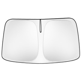 MusTree Windshield Sun Shade fit for Ford Ranger 2019 2020 2021 2022 2023 2024 2025 Car Foldable Windshield Sunshades with Silver+Black Double Layer Thickening