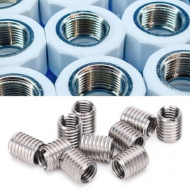 M10 to M8 Thread Reducer Pack of 10 Thread Insert Repair Sleeve with Thread Screw for Repairing Threaded Dents, Made of High-Quality Stainless Steel Internal Thread