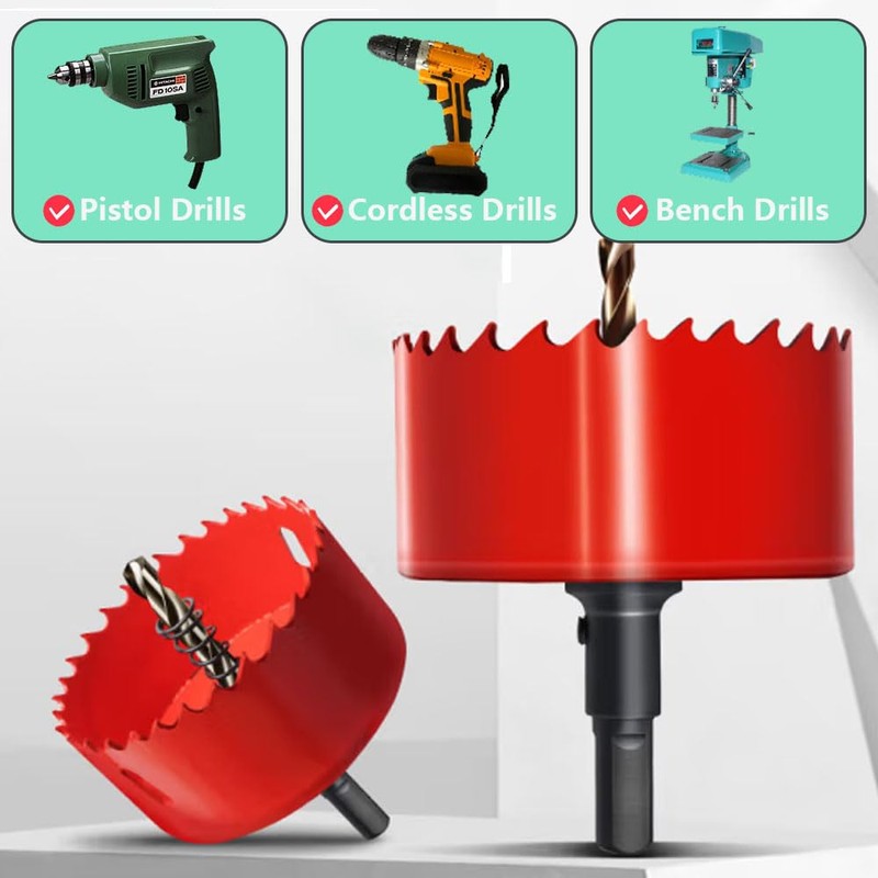 4Inch/102mm Hole Saw for Wood and Plastic,4" HSS Bi-Metal Hole