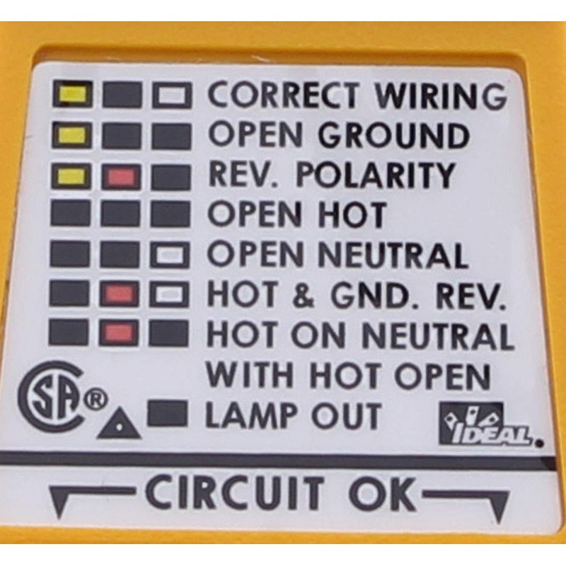 IDEAL INDUSTRIES INC. 61-035 E-Z Check Circuit Tester, 120VAC, Heavy