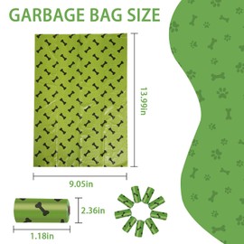 HZDHCLH Poop Bags for Dogs Leak Proof Extra Thick Dog Poop Bags, Green Bones 8 Rolls 9" x 13" Lavender Scented Pet Waste Bag, 120 Count