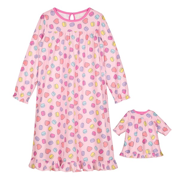 Saint Eve Kids Girl and Doll Matching Nightgown Set, Long
