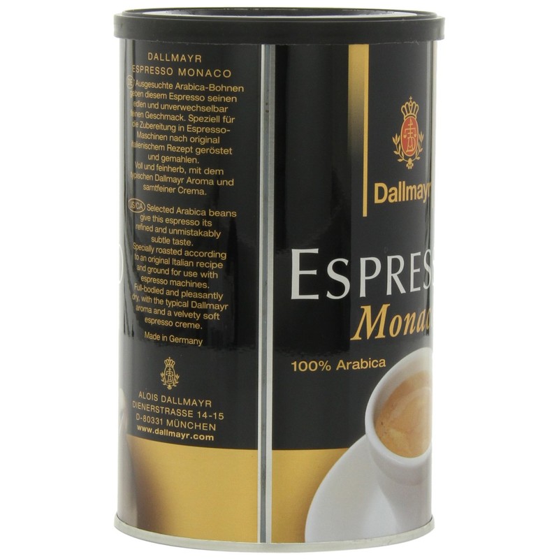 Dallmayr Gourmet Coffee, Espresso Monaco (Ground), 7-Ounce Tins (Pack of