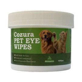 Cozura Pet Eye Wipes for Dogs & Cats – 100 Count | Gently Removes Tear Stains, Eye Discharge, Crust, Dirt & Odor | Soft Hypoallergenic Pads for Eyes, Wrinkles & Facial Folds