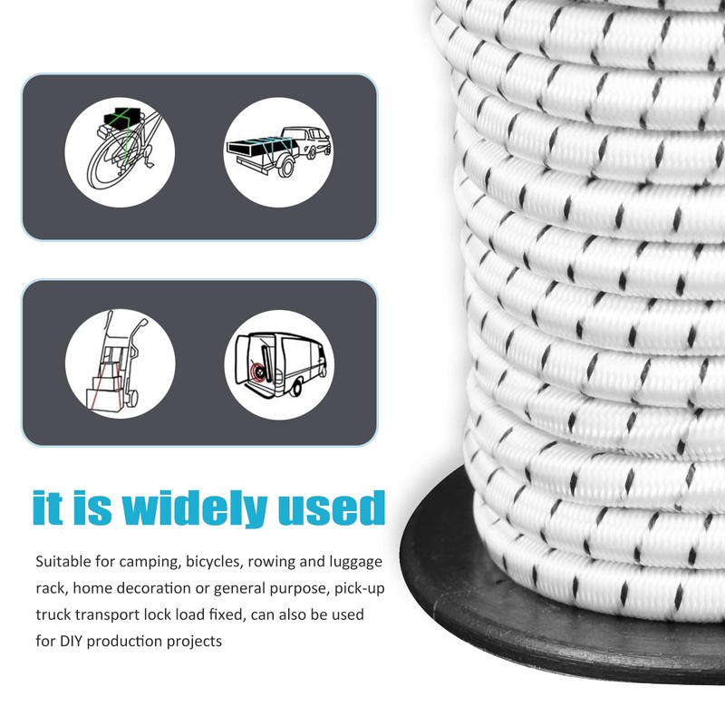 4 mm x 20 m White & Black Elastic Safety