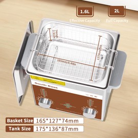 SOUTH BASE Ultrasonic Cleaner,2L 60W Stainless Steel Ultrasonic Jewelry Cleaner with Cleaning Basket,Timer&Heater,Encoded Sonic Cleaner for Cleaning Jewelry,Eyeglasses,Coins
