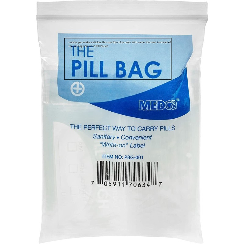 MEDca Pill Pouch Bag Reusable Plastic Organizer Bags, Size 3"