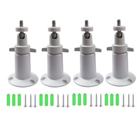 bnafes Security Camera Metal Wall/Ceiling Mount, Adjustable Indoor/Outdoor Mount Compatible with Arlo, Arlo Pro 2 3, Arlo Ultra CCTV Camera and Compatible Camera with 1/4 Screw Head (4Pcs, White)