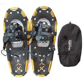 Xtrempro Snowshoes Snow Terrain Lightweight Ergonomic Design Lightweight Aluminum Alloy with 13 Point Crampons 120/160/210/300 lbs. Capacity- 21"/25"/30”/36" (Gold, 30)