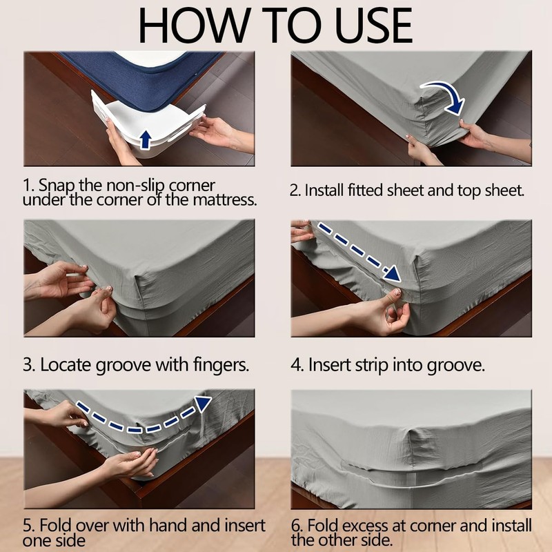 SIDUISDH Fitted Sheet Holder, Bed Sheet Holder to Prevent Slipping,