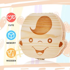 Aolso Tooth Fairy Box, Teeth Fairy Keepsake Storage Box, Tooth Keepsake Box, Baby Tooth Storage Box, Wooden Tooth Fairy Box to Keep The Childhood Memory for Tooth Loss Baby Birthday Gifts