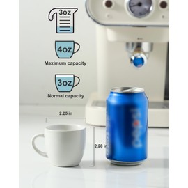 Hasense 3 OZ White Espresso Cups and 4 OZ Black Coffee Cups Bundle