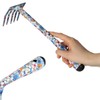 com-four® 3-Piece Garden Tool Set - Double Hoe, Cultivator and