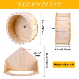 Nizirioo Hamster Wheel, 26 cm Running Wheel, Hamster, Quiet Hamster Toy, Wooden Wheel, Funny Hamster Wheel, Silent Hamster Wheel for Hamsters, Gerbils, Mice, Chinchillas or Other Small Animals